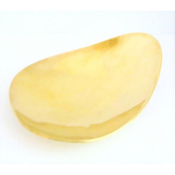 Solid BRASS DRESSER DISH Jewelry Bowl Deco Catchall Coin Tray Trinket Candy 8.8" - Picture 6 of 6